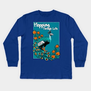 Hopping through life Kids Long Sleeve T-Shirt